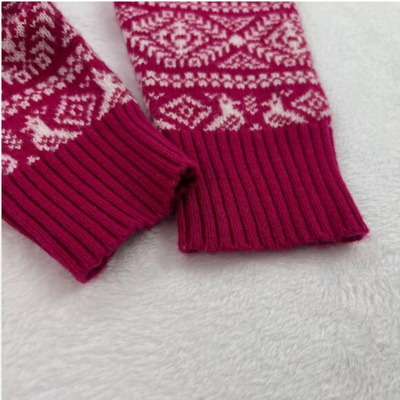 J.Crew Pink Fair Isle Sweater Mockneck Lambswool Blend Holiday Winter Christmas - Picture 8 of 13